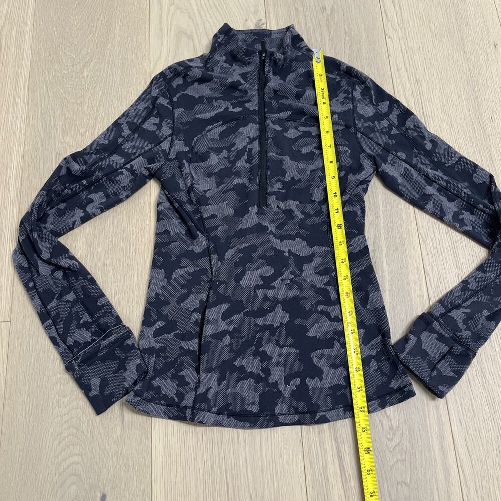 Lululemon Run Briskly 1/2 Zip Heritage Camo Jacquard Black Lunar Rock Size 4 - Picture 5 of 8